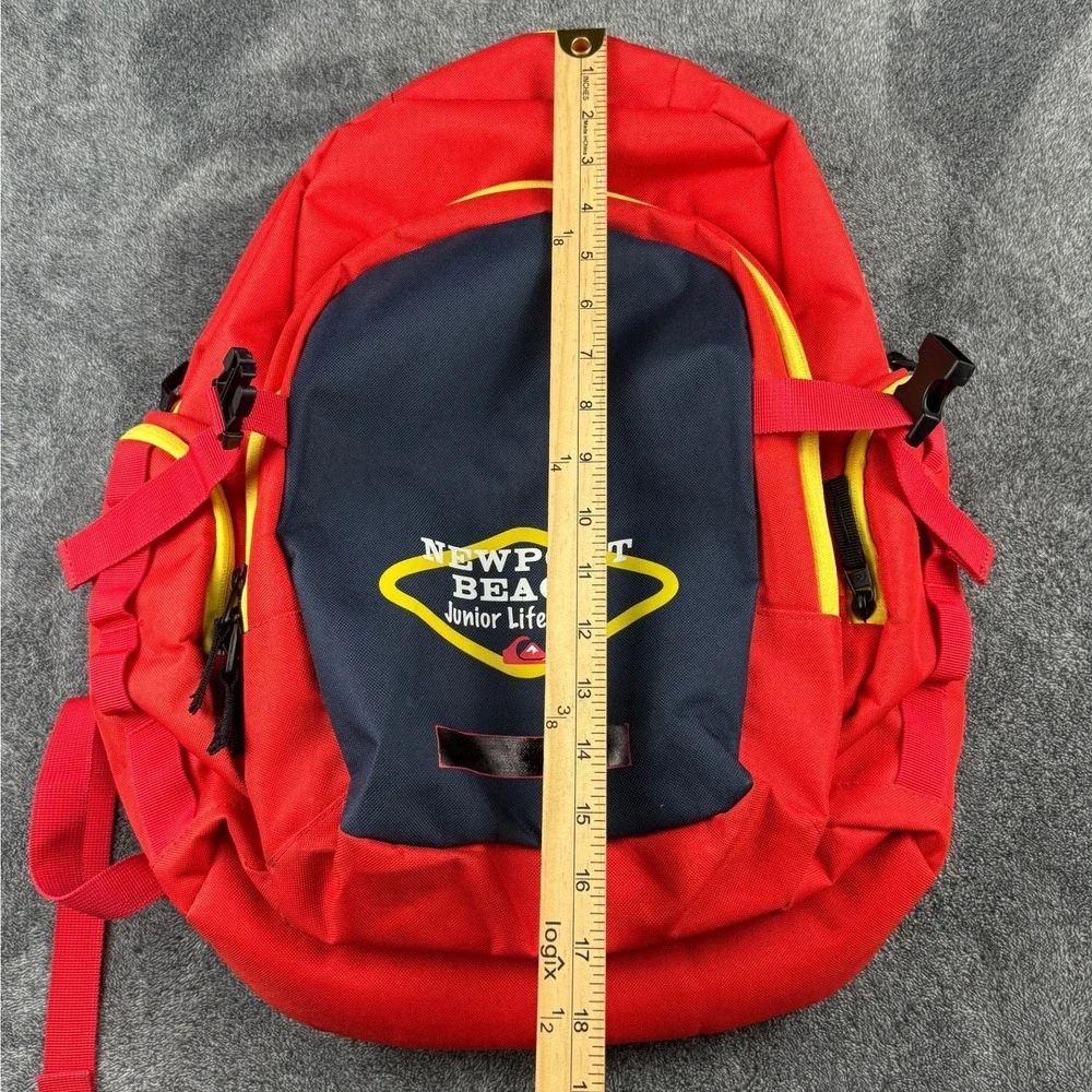 Quiksilver Newport Beach Junior Lifeguard Surf Beach School Backpack Red‎ Yellow